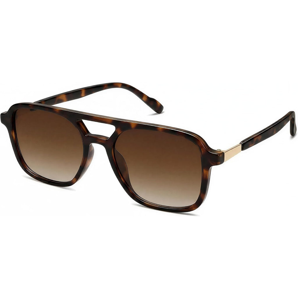 Retro Aviator Sunglasses for Women Men - Trendy Cool Square Womens Mens Shades Sun Glasses C1 Tortoise/Gradient Brown