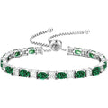 Iefil Adjustable Tennis Bracelets for Women - 925 Sterling Silver Birthstone Bracelet, Anniversary Birthday Gifts for Women, Jewelry Gifts for Woman Her, 6"-10"