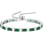 Iefil Adjustable Tennis Bracelets for Women - 925 Sterling Silver Birthstone Bracelet, Anniversary Birthday Gifts for Women, Jewelry Gifts for Woman Her, 6"-10"