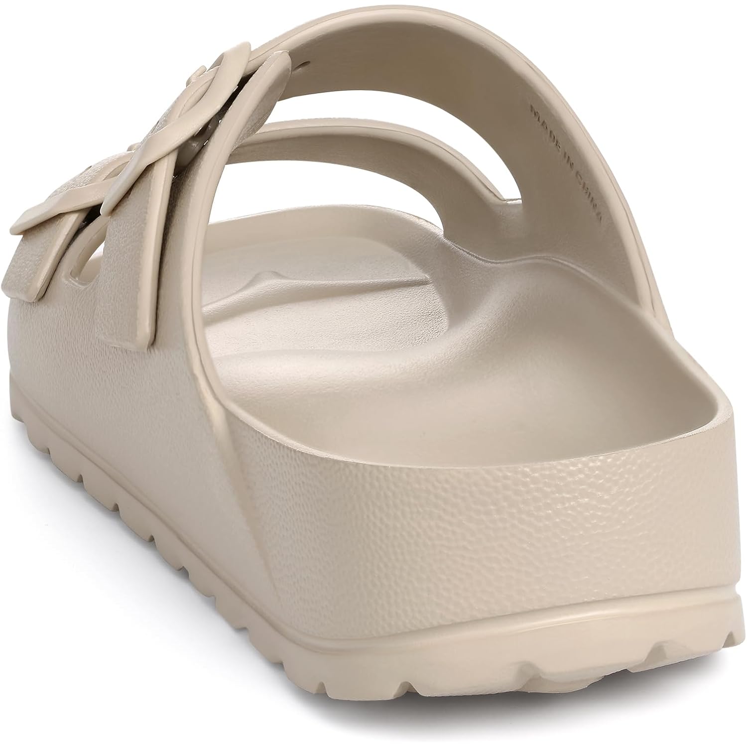 Shevalues Women'S Comfort Sandals With Medium Arch Support Double Buckle Adjustable Eva Slides For Summer Beach