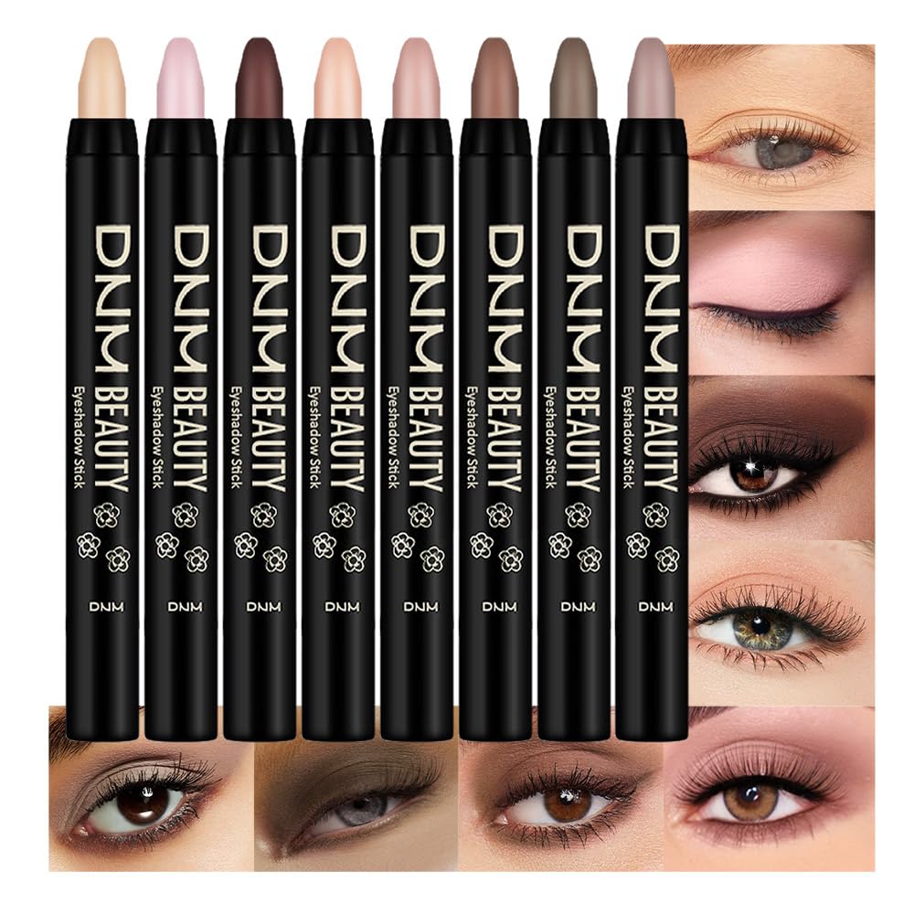 Kaely 8Pcs Cream Eye Shadow Sticks Set, Matte Eyeliner Pencil Eyeshadow Palette Makeup, Eye Highlighter Brightener Stick For Older Women Waterproof Pigmented, Sombras Para Ojos, New-13