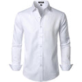 Jemitop Men'S Stretch Wrinkle Free Dress Shirt Formal Prom Wedding Long Sleeve Button Down Shirts