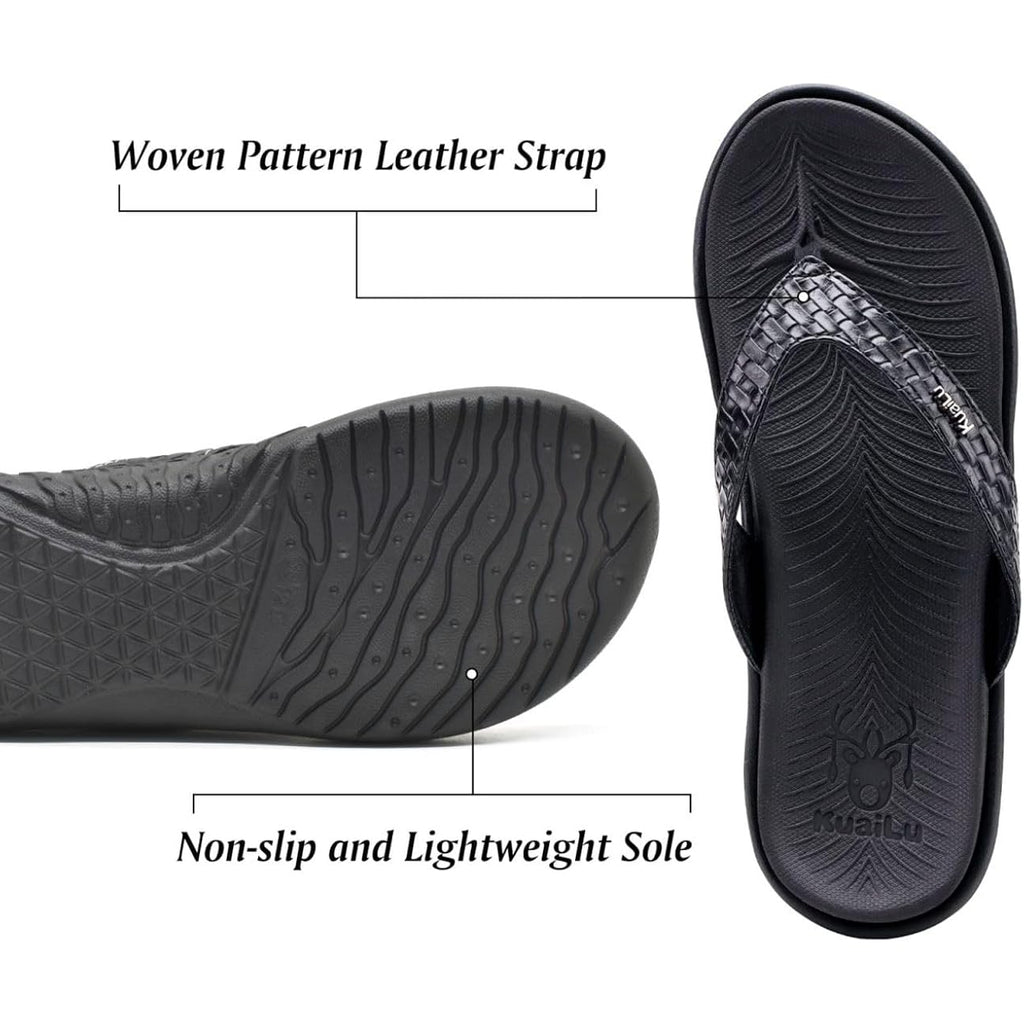 Kuailu Womens Flip Flops Ladies Yoga Mat Comfortable Walking Thong Sandals With Plantar Fasciitis Arch Support Slip On Indoor Outdoor For Summer