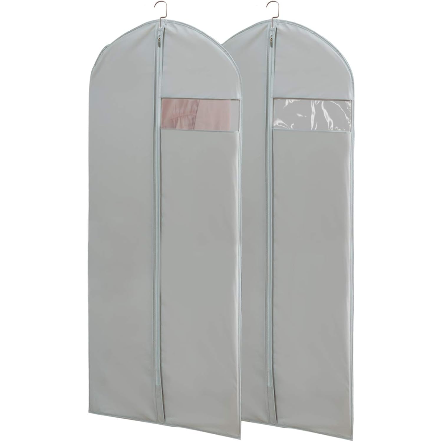 Dress Bags For Gowns Long, 65'' Long Dress Clear Garment Bag(Set Of 2, 23.3'' X 65'')