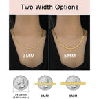 FOCALOOK 14K Gold Plated Necklaces for Women, Fashion Herringbone Choker Necklace Stainless Steel Flat Snake Chain 3/5MM(W) 12.5"/15"/18"+3.5"(L)