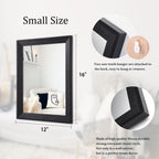Aazzkang Wall Mirror Black Wood Framed Rectangle Hanging Mirrors | Decorative For Bedroom Bathroom Living Room Farmhouse Entryway Small