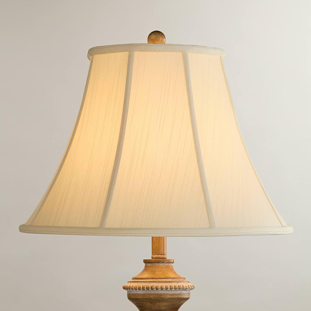 Creme Large Bell Lamp Shade 9" Top X 18" Bottom X 13" Slant X 12.5" High (Spider) Replacement With Harp And Finial - Imperial Shade