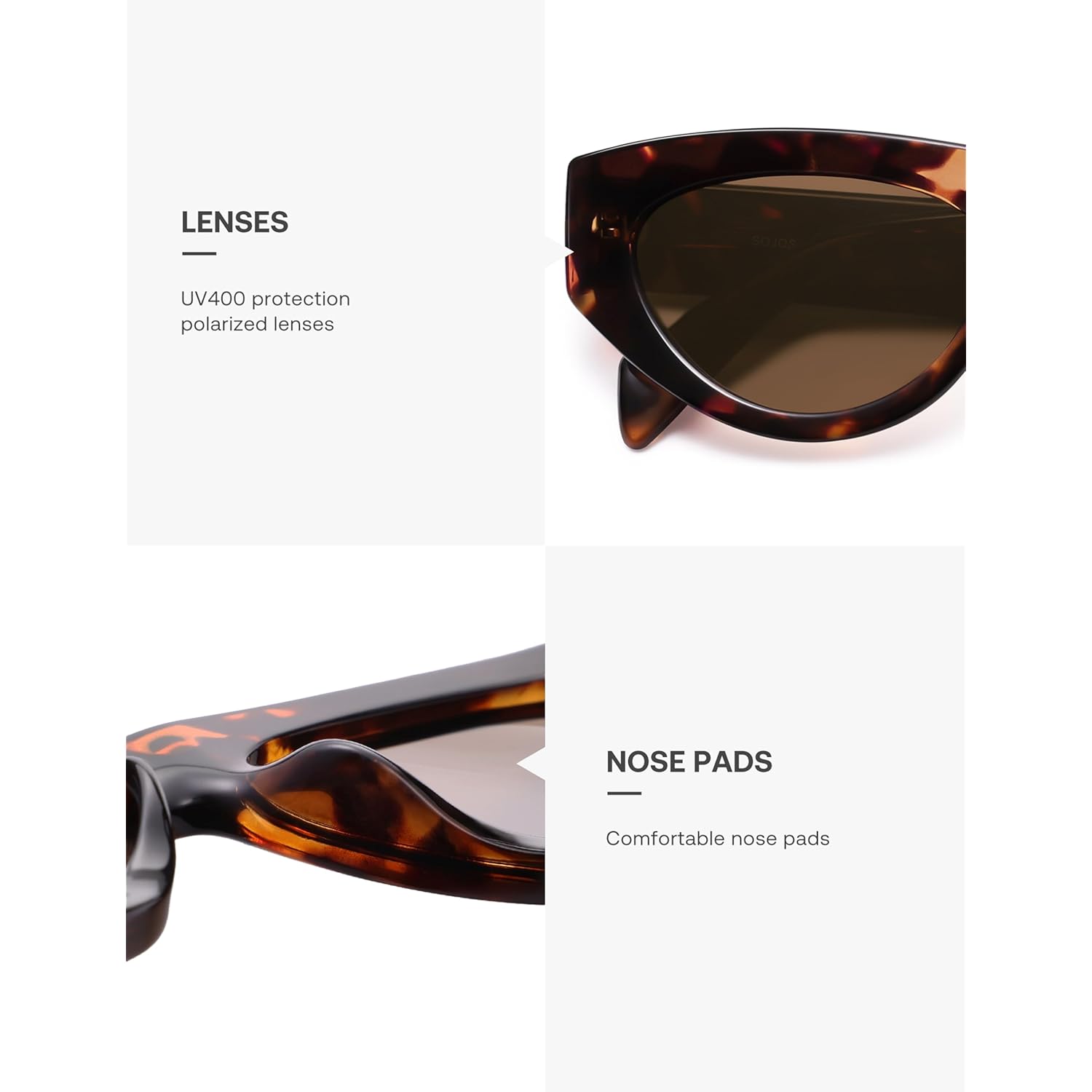 SOJOS Trendy Polarized Sunglasses Womens Retro Vintage 90s Cute Cat Eye Sun Glasses SJ2614