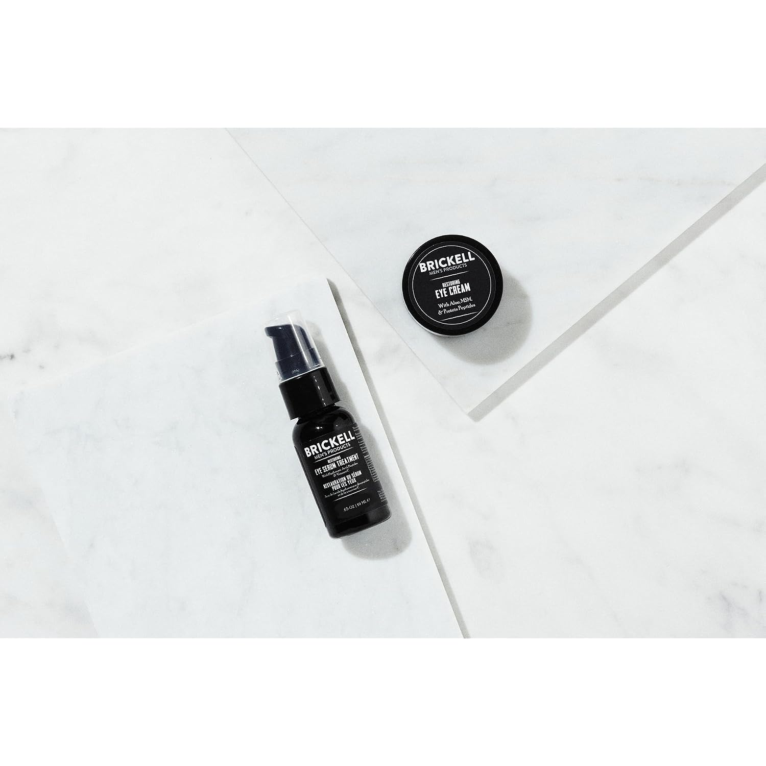 Brickell Men'S Restoring Eye Routine For Men, Eye Cream And Serum For Men, With Aloe, Peptides, And Hyaluronic Acid, Unscented, Men'S Skin Care Gift Set