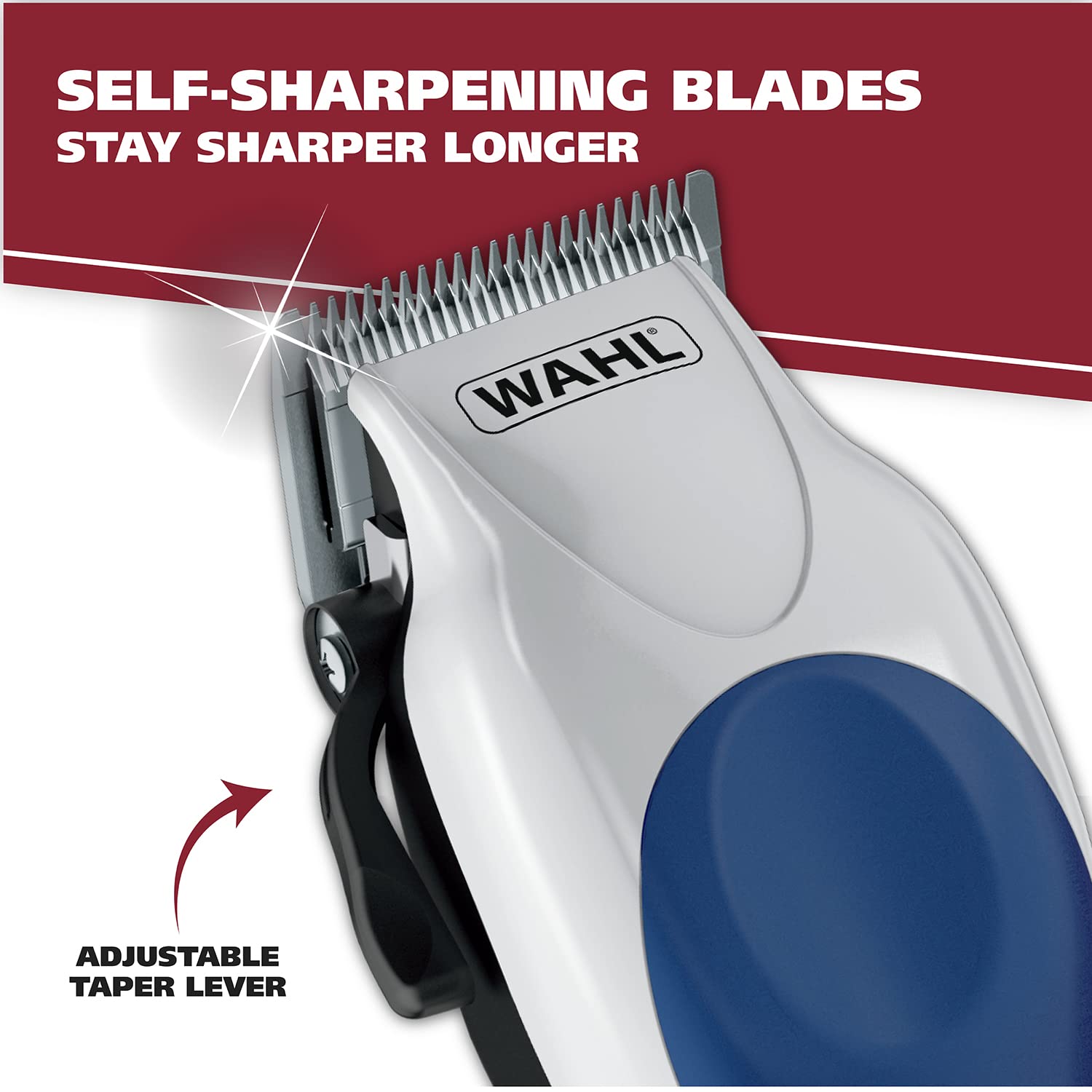 Wahl Clipper Usa Color Pro Complete Haircutting Kit With Easy Color Coded Guide Combs - Corded Clipper For Hair Clipping & Grooming Men, Women, & Children - Model 3029694