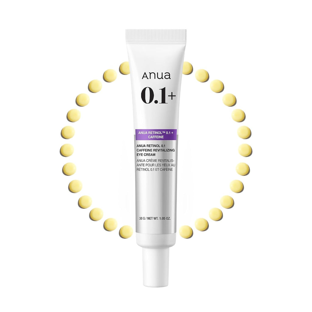 Anua Retinol 0.1 Caffeine Revitalizing Eye Cream, Lightweight Formula For Dark Circles & Puffiness, Hydrating For Sensitive Skin, Korean Skincare,1.05 Fl Oz