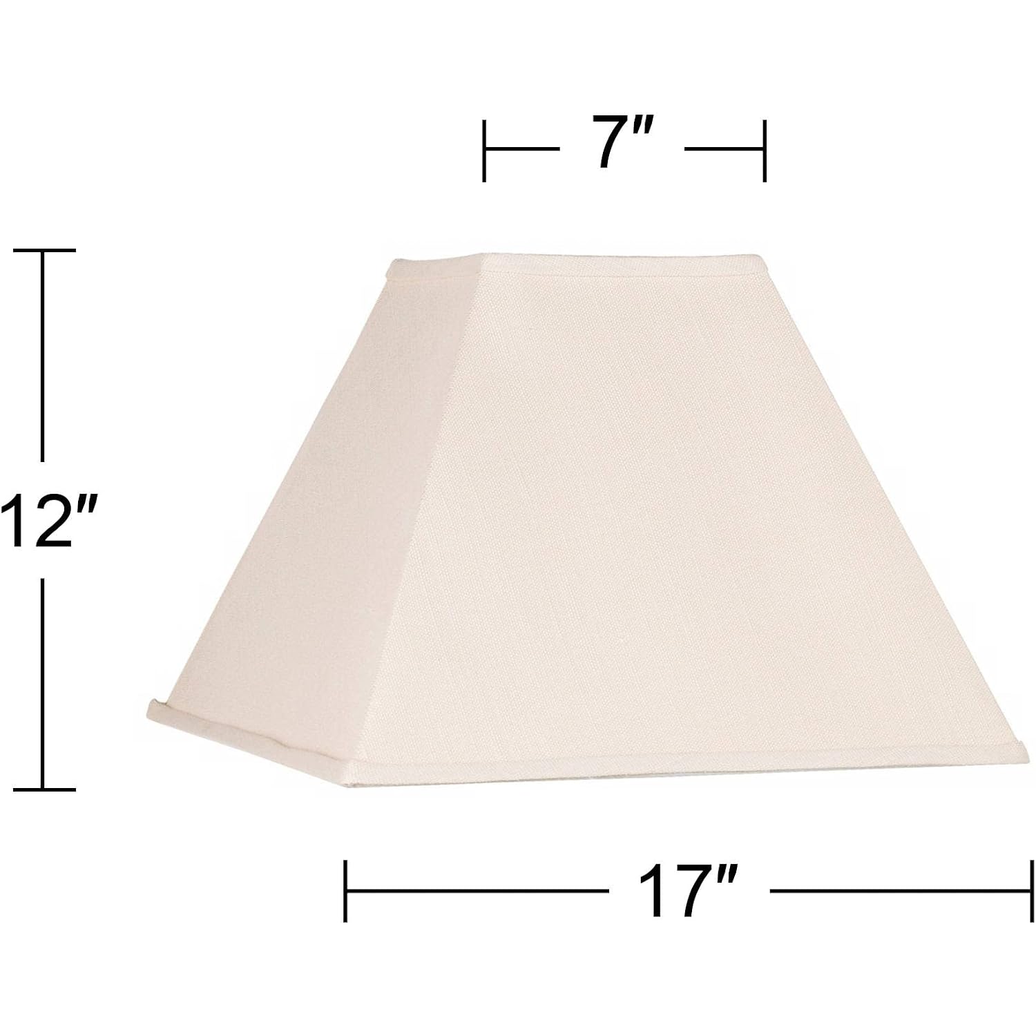 Set Of 2 Tapered Square Lamp Shade (Pre-Assembled) S Beige Large 7" Top X 17" Bottom X 13" Slant X 12 High Spider With Replacement Harp And Finial Fitting