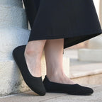 poemlady Women’s Ballet Flat Shoes Dress Shoes Knit Round Toe Slip On Ballerina Walking Flats Shoes for Woman Low Wedge Casual