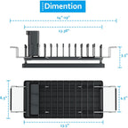 Sink Dish Drying Rack - Expandable Small Dish Rack Over Sinks With Silicone Drying Tray, Dish Drainer For Kitchen Counter With Cutlery Holder, Drying Rack Fit For 14’’-19’’ Kitchen Sink