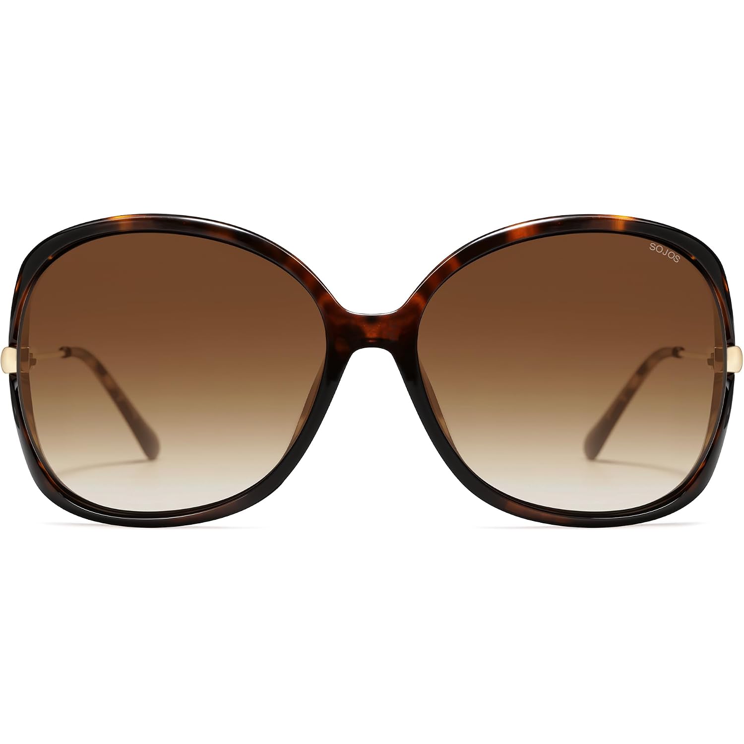 SOJOS 2026 Oversized Butterfly Sunglasses for Women with Gold Arms,Beach Sun UV Protection Shades Orange Tortoise/Brown