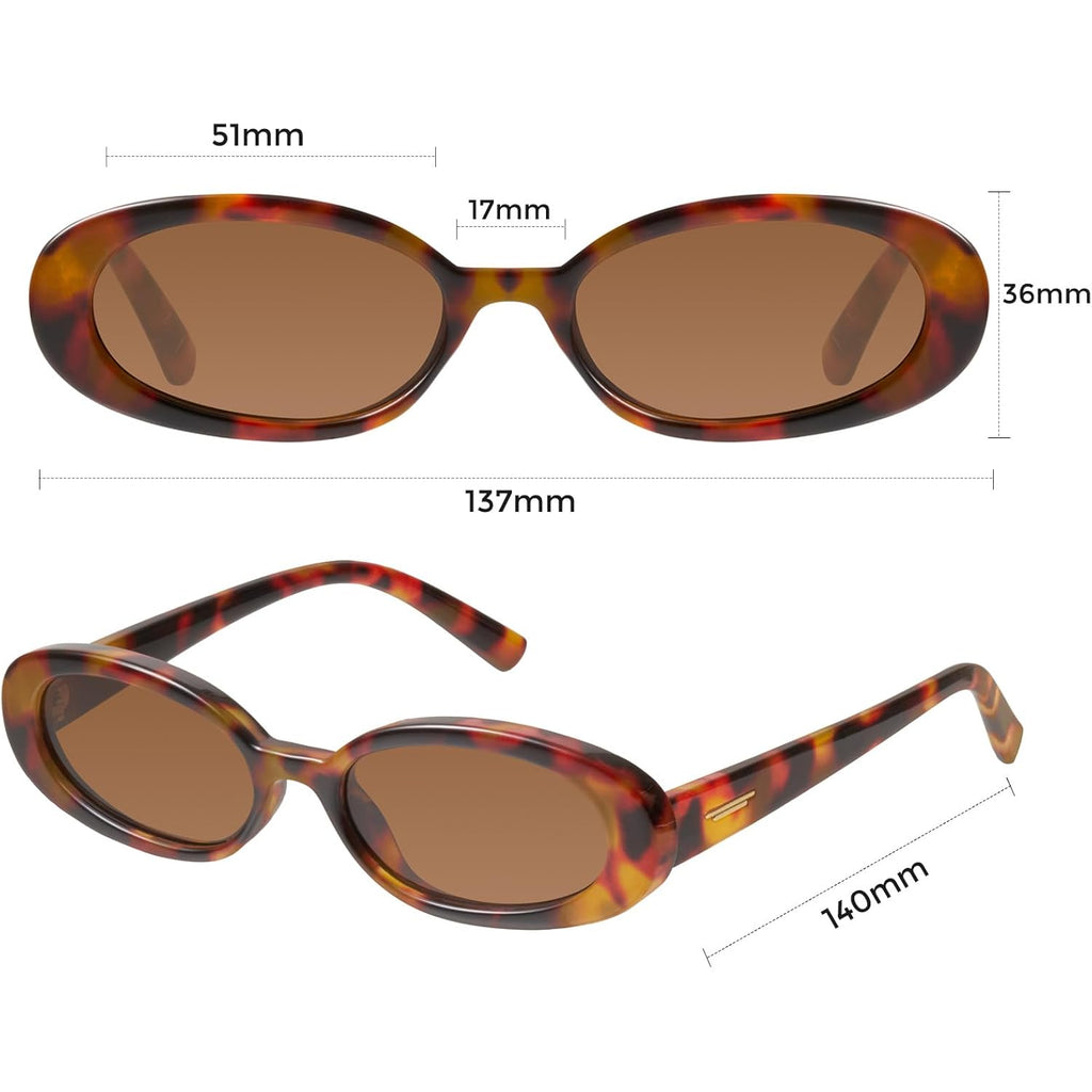 mosanana Retro Tiny Oval Sunglasses for Women with Small Face Narrow Style MS52360
