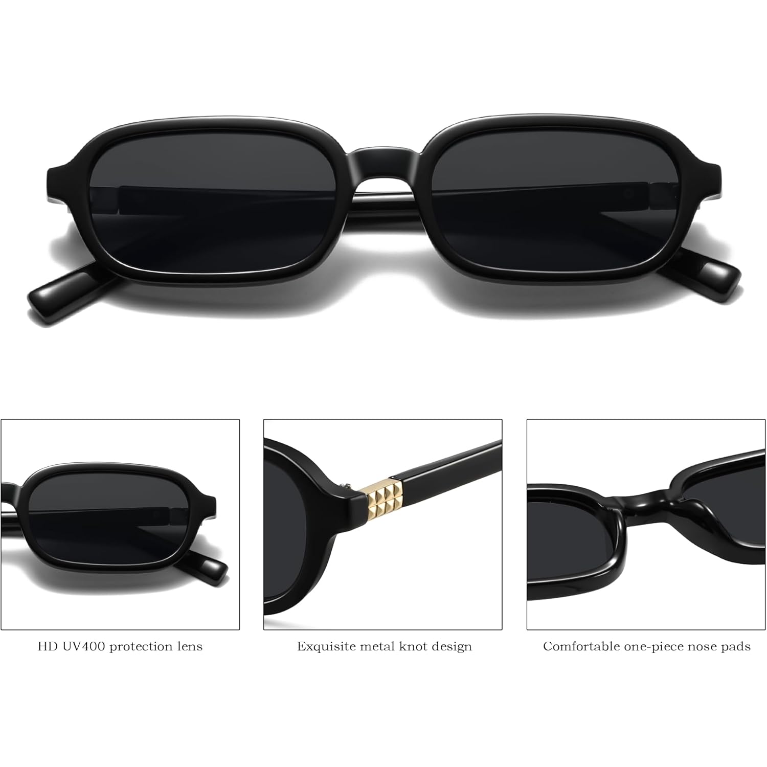 Retro Rectangle Sunglasses for Women Men Trendy Vintage Small Square Sun Glasses 90s Fashion Cute Sunnies CL010