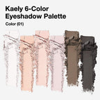 Evpct 6 Colors Natural Eyeshadow Palette, White Nude Pink Taupe Dark Black Matte High Pigment Blendable Mini Travel Eyeshadow Palette Makeup For Older Women, Long Lasting Waterproof, Built In Mirror