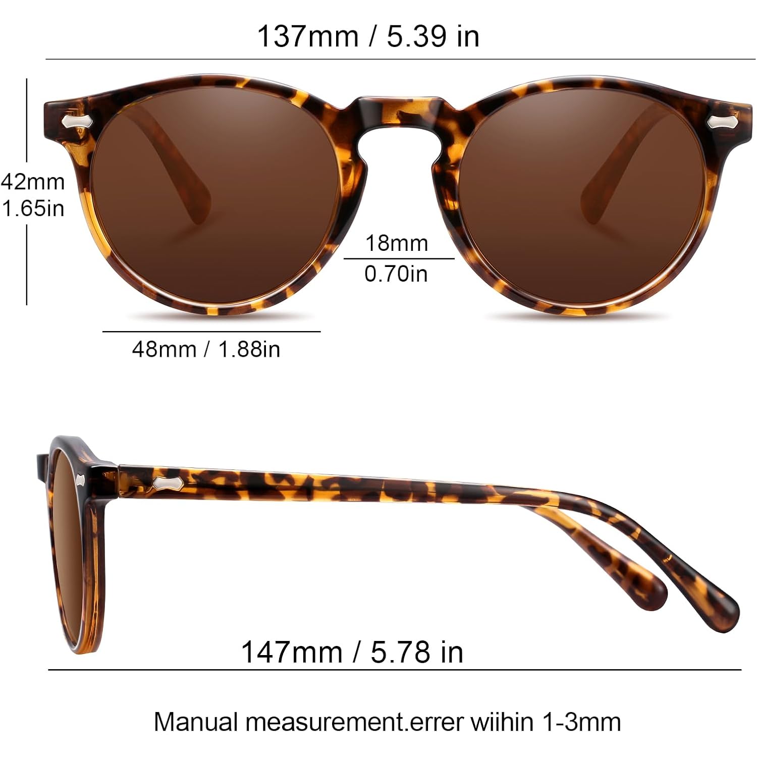Retro Small Round Polarized Sunglasses For Women Vintage Style Circle Sun Glasses Uv Protection