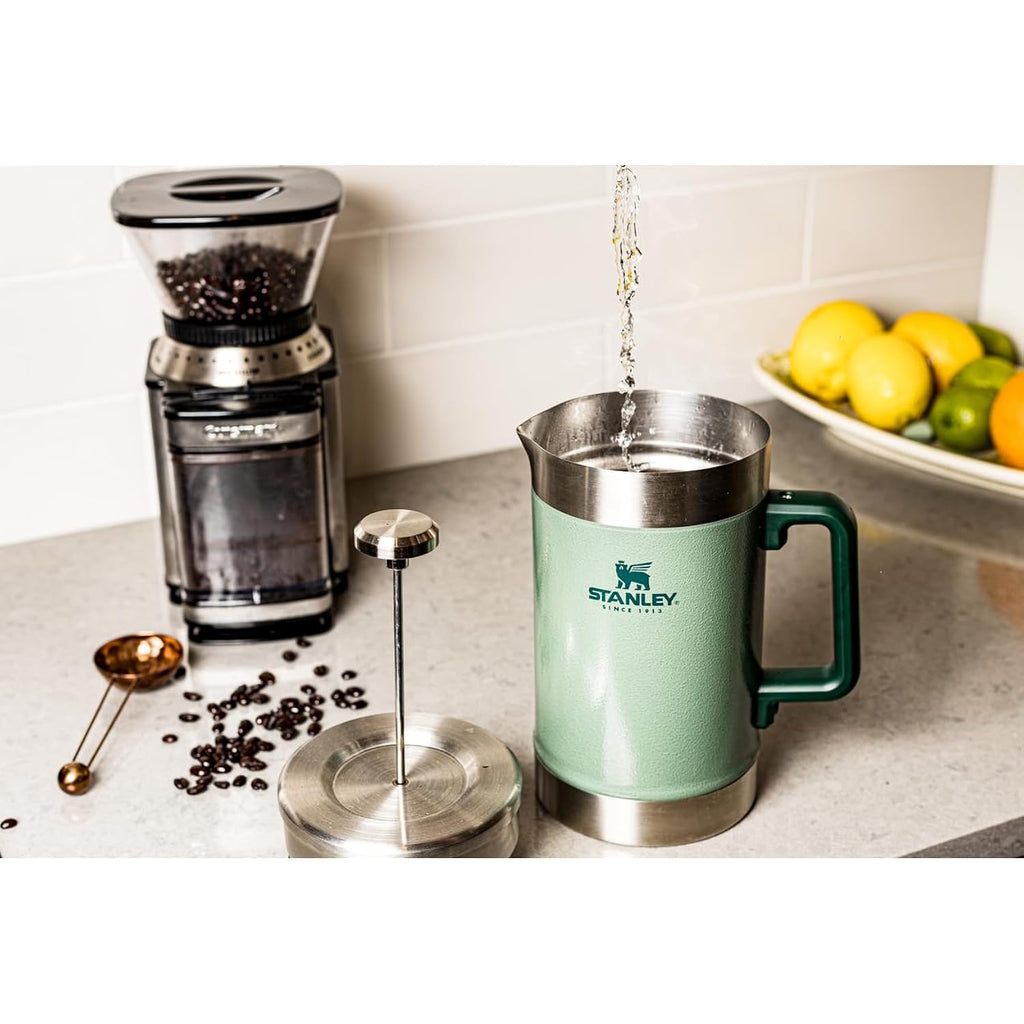 Stanley Classic Stay-Hot French Press Coffee Maker 48 Oz | 5 Minute Brew, 4 Hours Hot | Mesh Filter For Coffee Grounds | Insulated Stainless Steel French Press | Bpa-Free | Black 2.0