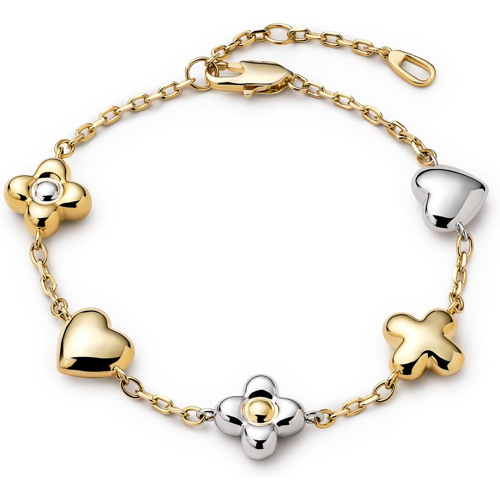 Ana Luisa Gold Bracelets for Women - Sterling Silver, 14K Gold Plated Dainty Chain with Pearl, Heart & Flower, Cuff Bracelet Styles for Daily Wear - Hypoallergenic, Water-Resistant, Tarnish-Free