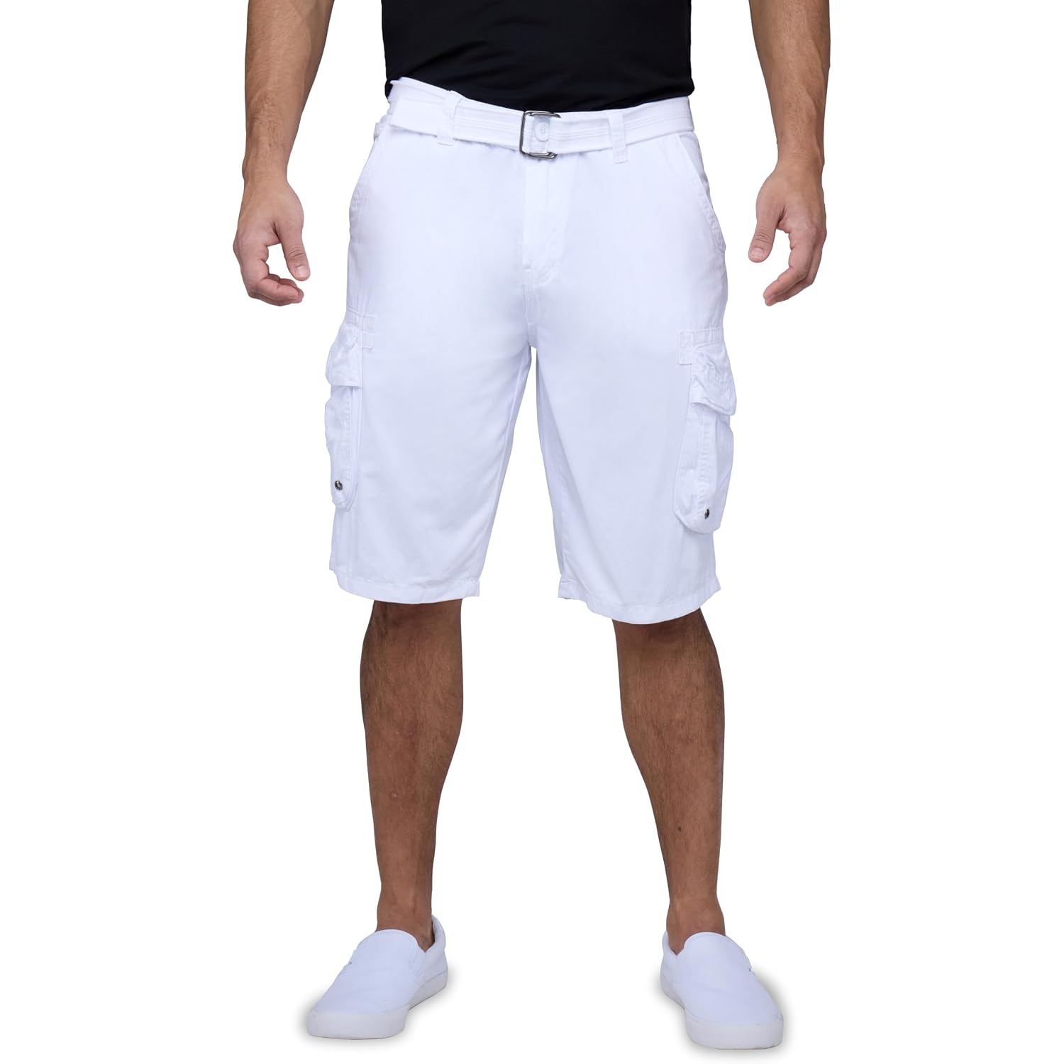 X Ray Mens Belted Cargo Shorts, Relaxed Fit Casual Knee Length 12.5" Cargo Shorts For Men (Big And Tall Shorts For Men)