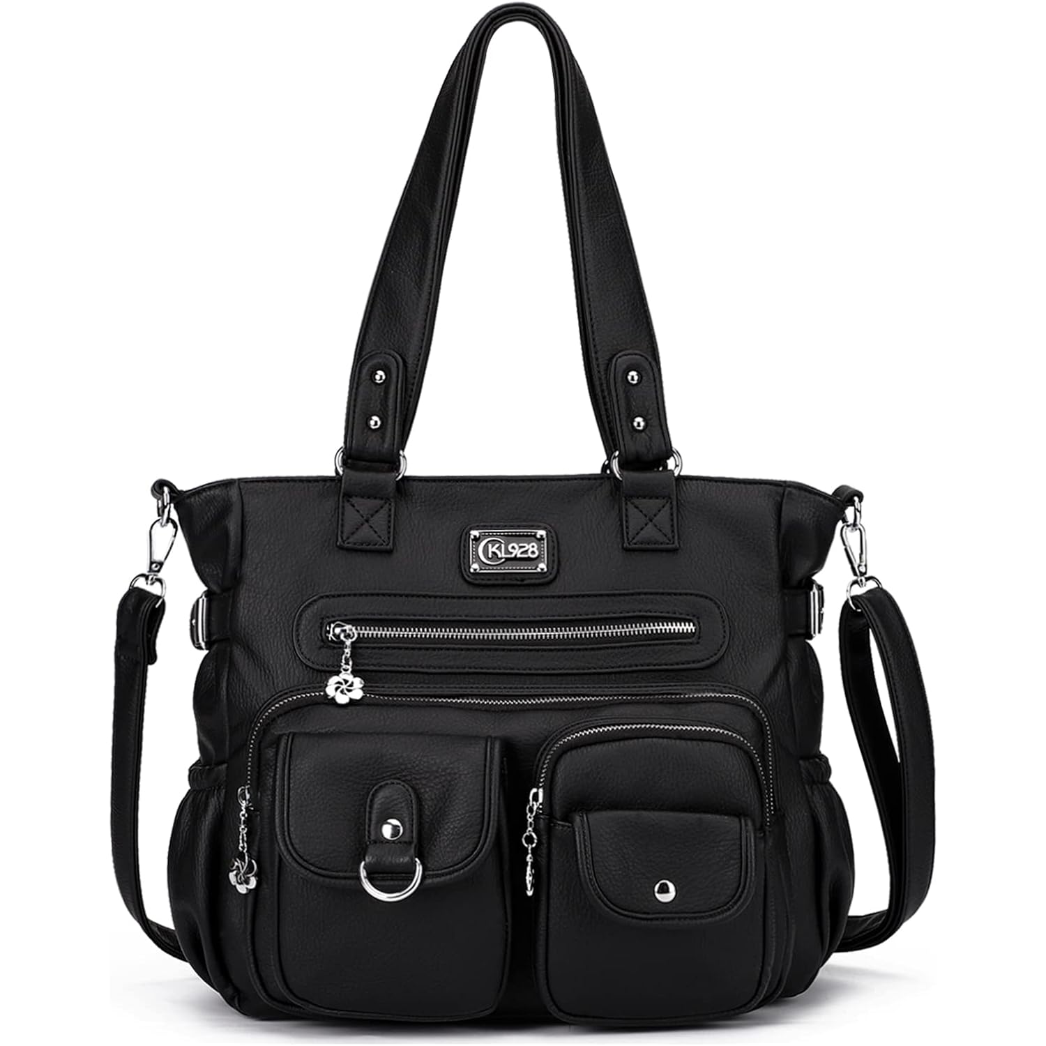 KL928 Large Purses for Women Shoulder Bag Tote Handbags Stylish Vegan Leather Hobo Bags Ladies, A-Black-4 | Large, Purses, Stylish, Ladies, Large, Purses