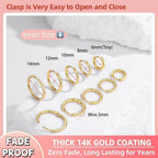 5 Pairs 14K Gold Plated Huggie Hoop Earrings for Women - Lightweight Minimalist Small Hoops, Hypoallergenic Nickel-free Lead-free, Non-Tarnish Everyday Jewelry for Sensitive Ears, Multiple Piercing Stack Set