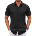 Coofandy Men'S Stretch Dress Shirts Short Sleeve Wrinkle Free Casual Button Down Shirts