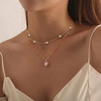 Trinckle Pearl Necklaces for Women, Gold Pearl Choker Single Pendant Necklace Layered Daisy Jewelry for Mothers Day Graduation, Prom Wedding Strands for Bride Bridesmaids as Beach Summer Accessories