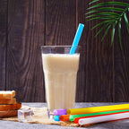200 Pcs Jumbo Smoothie Straws,Colorful Disposable Plastic Large Wide-Mouthed Milkshake Straw (0.43" Diameter And 8.2" Long) 8 Colors Mixed