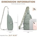 SYTRAH Sling Bag for Women, Anti-Theft RFID Crossbody Bag Nylon Sling Purse for Travel, Puffy Small backpack for Daily Hiking Sports Green
