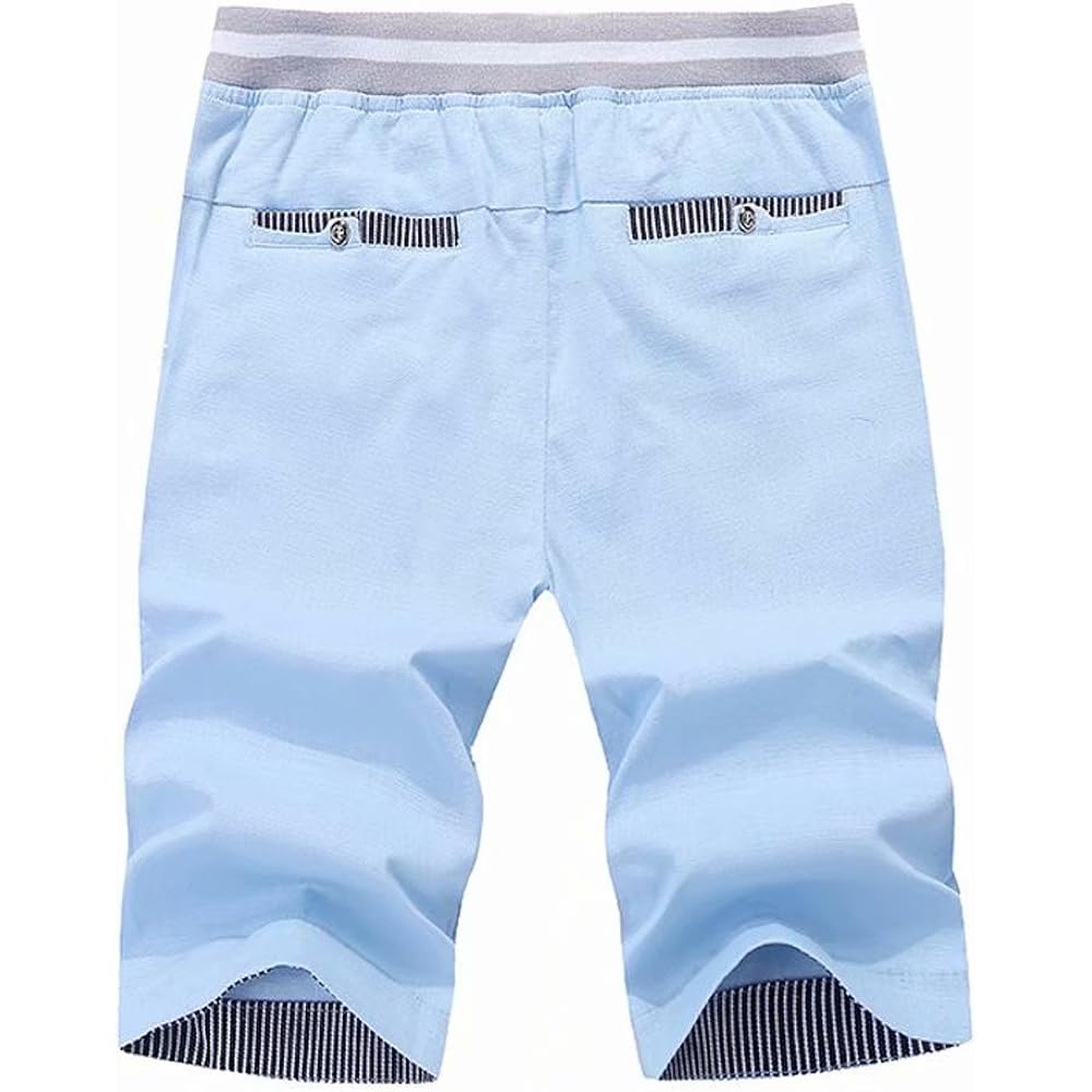 Stickon Men'S Shorts Casual Classic Fit Drawstring Summer Beach Shorts With Elastic Waist And Pockets