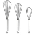 Stainless Steel Whisk Set 8" 10" 12" Kitchen Whisk Balloon Whisk Kitchen Wisk Wire Whisks For Cooking, Whisking, Blending, Beating, Stirring-3 Pack…