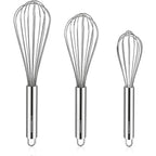 Stainless Steel Whisk Set 8" 10" 12" Kitchen Whisk Balloon Whisk Kitchen Wisk Wire Whisks For Cooking, Whisking, Blending, Beating, Stirring-3 Pack…