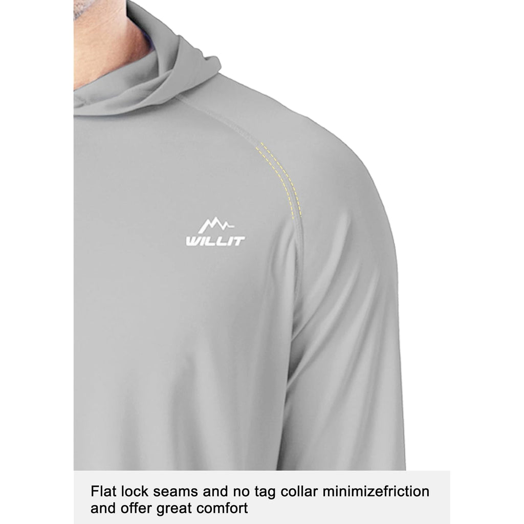 Willit Men'S Upf 50+ Sun Protection Hoodie Lightweight Long Sleeve Fishing Shirt Loose Fit Swim Rash Guard