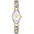 Bulova Ladies 3 Hand Quartz Classic, Stainless Steel Case And Stainless Steel Heart Link Bracelet