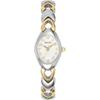 Bulova Ladies 3 Hand Quartz Classic, Stainless Steel Case And Stainless Steel Heart Link Bracelet