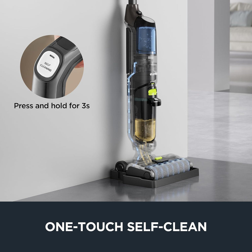 Eureka Wet Dry Vacuum Cleaner Cordless, Mop Vacuum Cleaner With Self-Cleaning System, Lightweight Hardwood Floors Vacuum For Pets And Sticky Messes, Black, New400