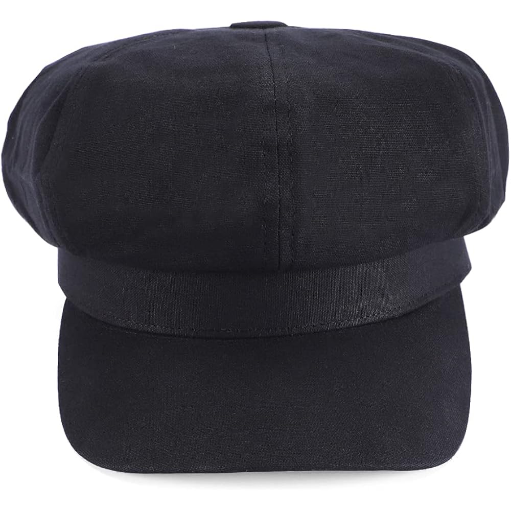 Newsboy Cabbie Baker boy hat Beret Cap for Women Pageboy Visor Paperboy Hat Sailor Fiddler Hat Adjustable 1997-black