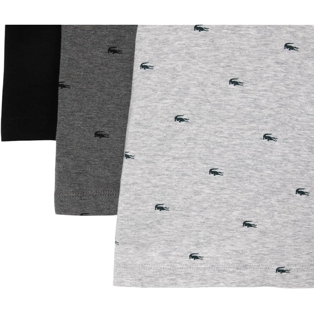 Lacoste Men'S Cotton Stretch Mini Croc Print Boxer Briefs, 3-Pack