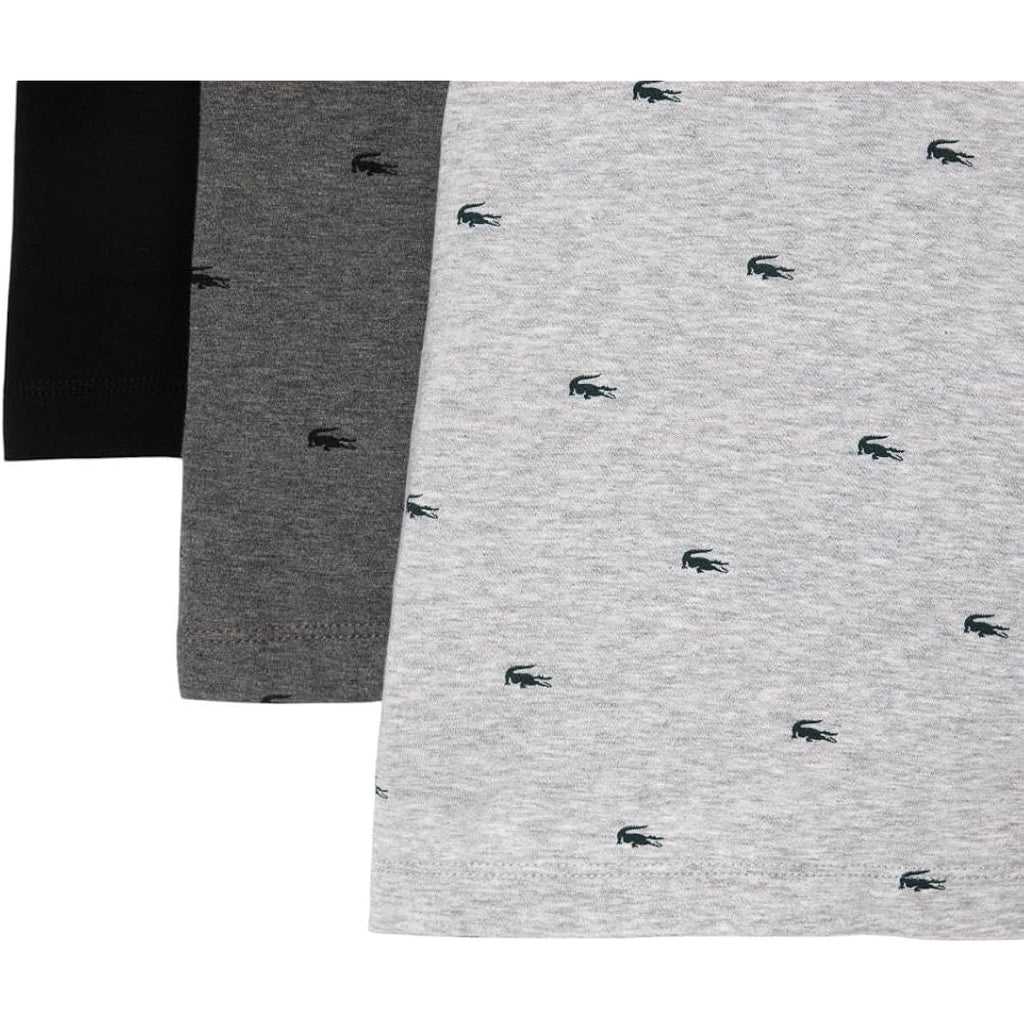 Lacoste Men'S Cotton Stretch Mini Croc Print Boxer Briefs, 3-Pack