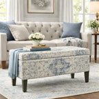 Homepop 36" Decorative Storage Bench - Antiqued Blue