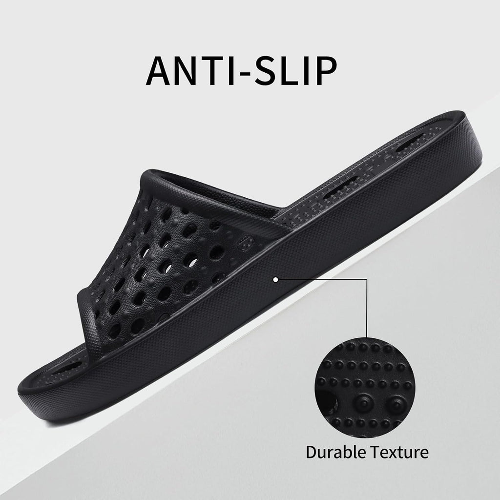 Litfun Shower Shoes For Women Non-Slip Quick Dry Shower Slippers Lightweight Pool Sandals With Drain Holes For College Dorm, Beach, Bathroom & Gym
