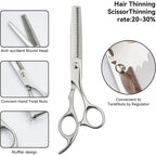 12-Piece Professional Hairdressing Scissors Set—Stainless Steel Hairdressing Scissors, Flat-Cut Blades for Stylists Unisex Haircutting Tool Set for Boys and Girls Stylist Supplies