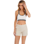 Women's Chino Shorts - 4" Inseam, High Waisted, Elastic, Summer Casual Shorts with 2 Front Pockets
