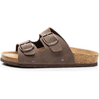 Fitory Womens Flat Sandals With Cork Footbed, Open Toe Arch Support Slides Adjustable Slip On Slippers For Summer 2026 Size 6-11