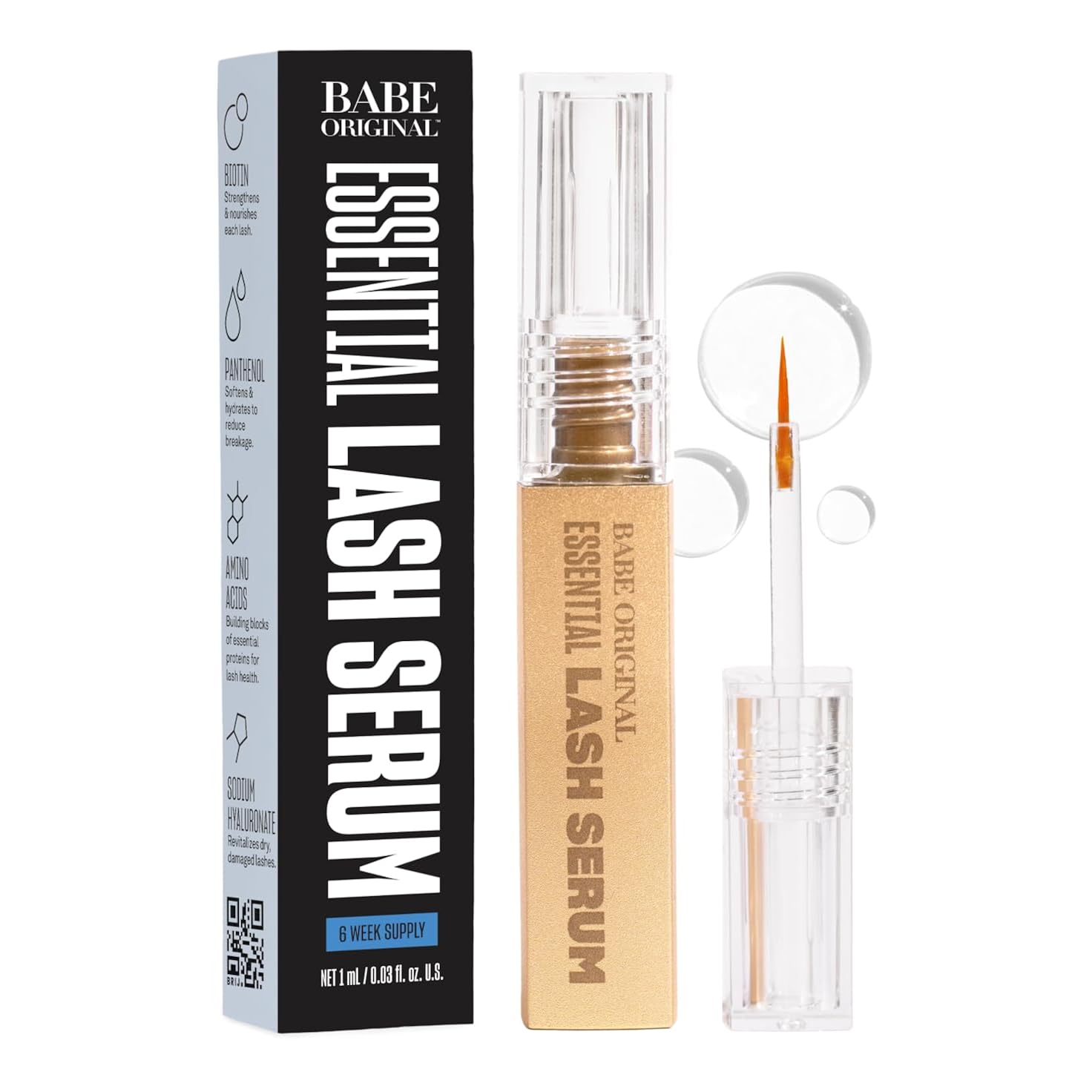 Babe Original Lash Serum - Fuller & Longer Looking Eyelashes, Advanced Lash Enhancing Treatment for Natural Lashes, Extensions & Eyebrows, Vegan & Cruelty-Free