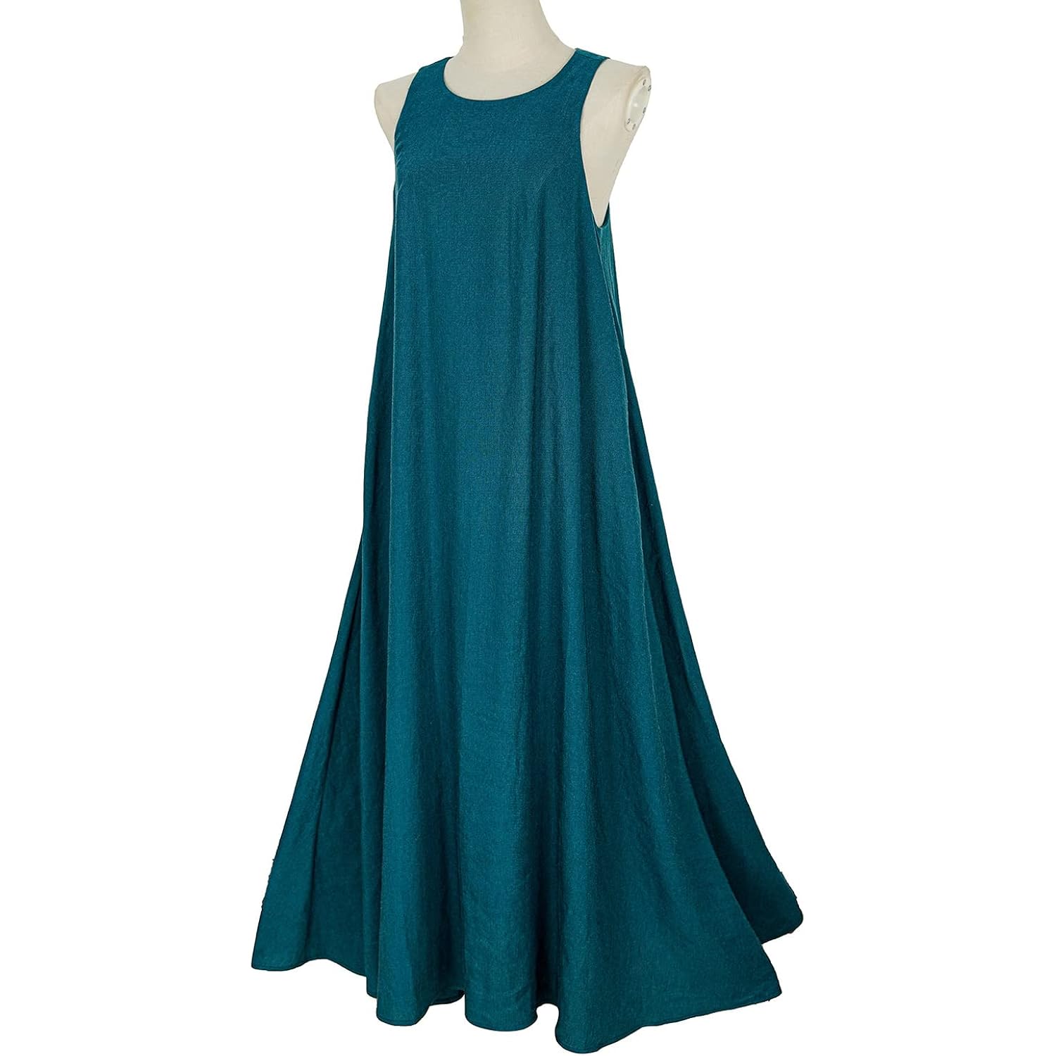Rainday Women'S Linen Dress Sleeveness Loose Dresses Casual Maxi Dress With Pockets