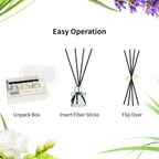 3 Pack Fragrance Reed Diffuser, 50Ml Lavender Jasmine Lemongrass Aromatherapy Diffuser Set With 12 Black Fiber Sticks,Air Freshener For Bedroom Bathroom Office, 8.2X 6.6X 2.1 Inch